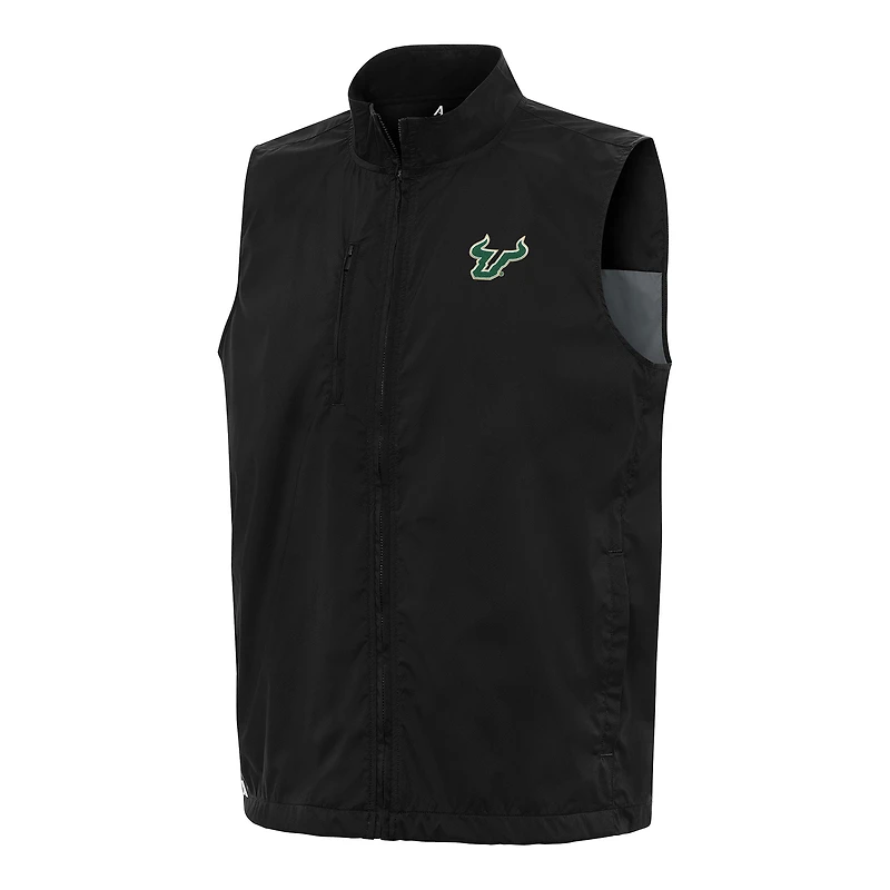 Men's Antigua  Black South Florida Bulls Brisk Full-Zip Vest