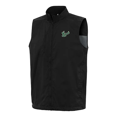 Men's Antigua  Black South Florida Bulls Brisk Full-Zip Vest