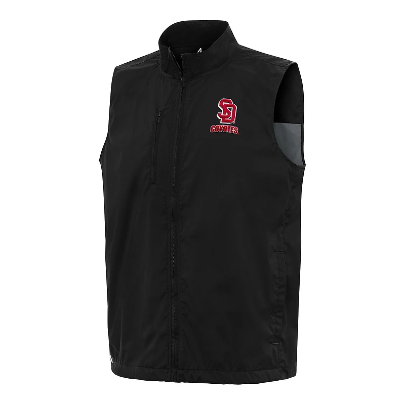 Men's Antigua  Black South Dakota Coyotes Brisk Full-Zip Vest