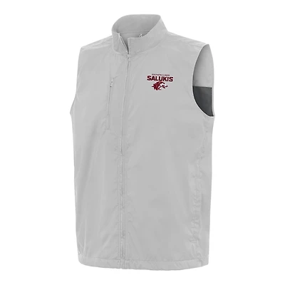 Men's Antigua  Heather Gray Southern Illinois Salukis Brisk Full-Zip Vest