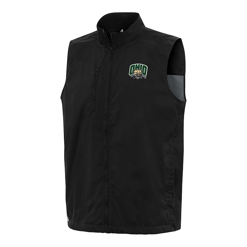 Men's Antigua  Black Ohio Bobcats Brisk Full-Zip Vest