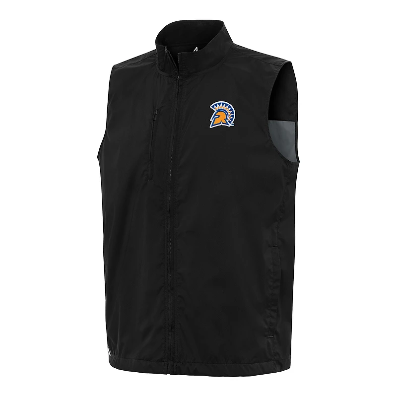 Men's Antigua  Black San Jose State Spartans Brisk Full-Zip Vest