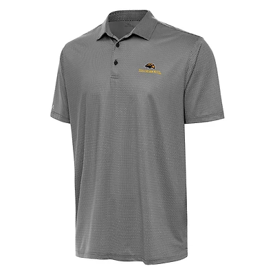 Men's Antigua Black/White Southern Miss Golden Eagles Rings Polo