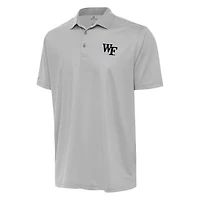 Men's Antigua Gray/White Wake Forest Demon Deacons Rings Polo