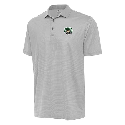 Men's Antigua Gray/White Ohio Bobcats Rings Polo