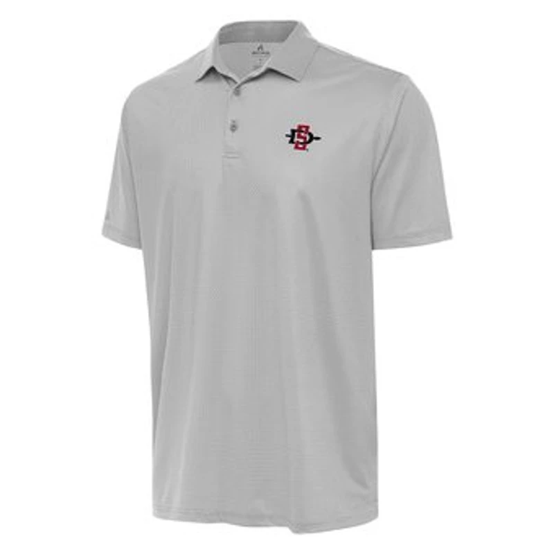 Men's Antigua Gray/White San Diego State Aztecs Rings Polo