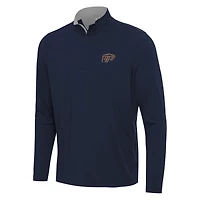 Men's Antigua Navy/Gray UTEP Miners Content Quarter-Zip Pullover Top