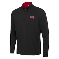 Men's Antigua Black/Scarlet UNLV Rebels Content Quarter-Zip Pullover Top