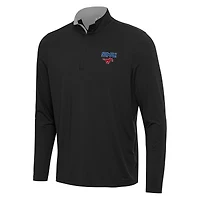 Men's Antigua Black/Gray SMU Mustangs Content Quarter-Zip Pullover Top