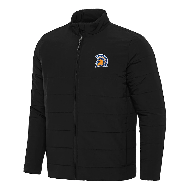 Men's Antigua Black San Jose State Spartans Swelter Full-Zip Puffer Jacket
