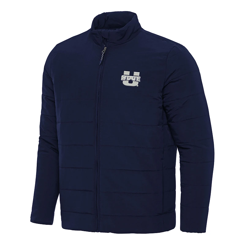 Men's Antigua Navy Utah State Aggies Swelter Full-Zip Puffer Jacket