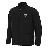 Men's Antigua Black Western Carolina Catamounts Swelter Full-Zip Puffer Jacket
