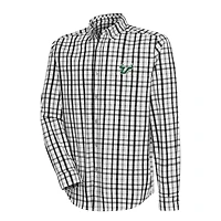 Men's Antigua Black/Gray South Florida Bulls Tending 2 Tri-Blend Long Sleeve Full-Button Shirt