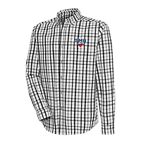 Men's Antigua  Black/Gray SMU Mustangs Tending 2 Button-Down Long Sleeve Shirt