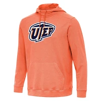 Men's Antigua Heather Orange UTEP Miners Cloud Pullover Hoodie