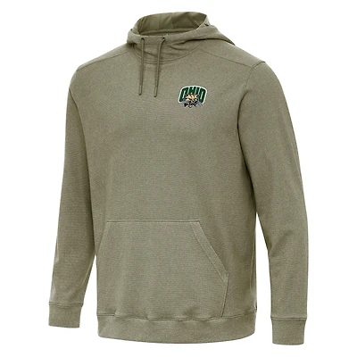 Men's Antigua Heather Olive Ohio Bobcats Cloud Pullover Hoodie
