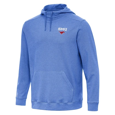 Men's Antigua Heather Royal SMU Mustangs Cloud Pullover Hoodie