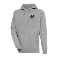 Men's Antigua Heather Gray Utah State Aggies Big & Tall Victory Raglan Pullover Hoodie