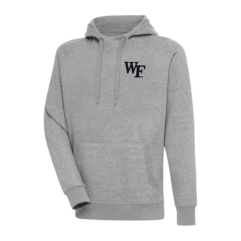 Men's Antigua Heather Gray Wake Forest Demon Deacons Big & Tall Victory Raglan Pullover Hoodie