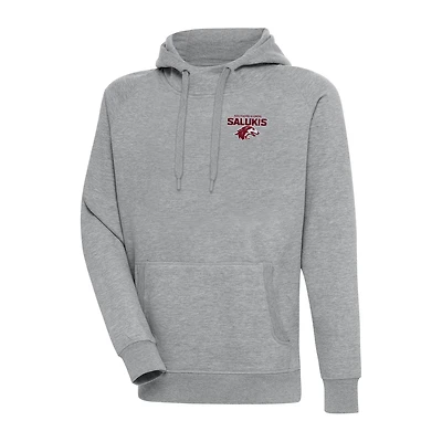 Men's Antigua Heather Gray Southern Illinois Salukis Big & Tall Victory Raglan Pullover Hoodie