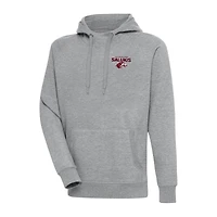 Men's Antigua Heather Gray Southern Illinois Salukis Big & Tall Victory Raglan Pullover Hoodie