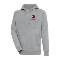Men's Antigua Heather Gray South Dakota Coyotes Big & Tall Victory Raglan Pullover Hoodie