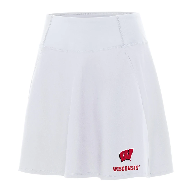 Women's Antigua White Wisconsin Badgers Chip Skort