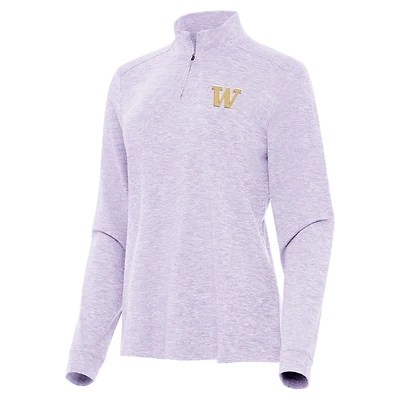 Women's Antigua  Lavender Washington Huskies Mentor Long Sleeve Quarter-Zip Mock Polo