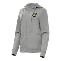 Women's Antigua Heather Gray Army Black Knights Seeker Full-Zip Hoodie