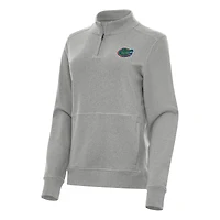 Women's Antigua Heather Florida Gators Crush Quarter-Zip Fleece Sweatshirt