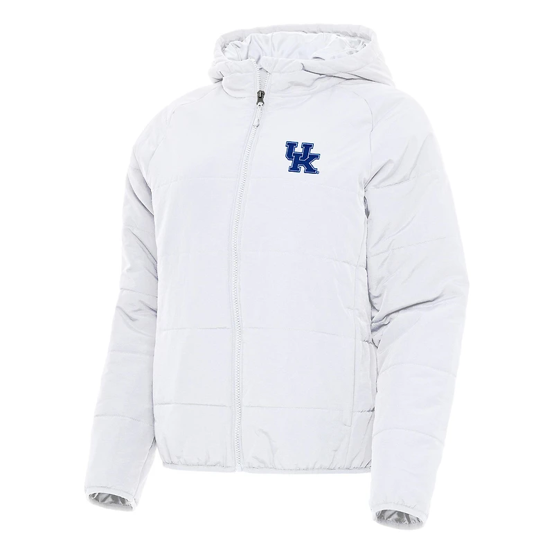 Women's Antigua White Kentucky Wildcats Universe Full-Zip Puffer Jacket
