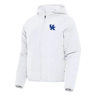 Women's Antigua White Kentucky Wildcats Universe Full-Zip Puffer Jacket