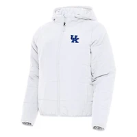 Women's Antigua White Kentucky Wildcats Universe Full-Zip Puffer Jacket