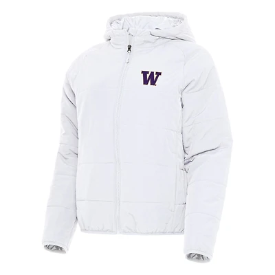 Women's Antigua White Washington Huskies Universe Full-Zip Puffer Jacket