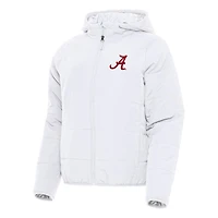 Women's Antigua White Alabama Crimson Tide Universe Full-Zip Puffer Jacket