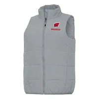 Women's Antigua Gray Wisconsin Badgers Experience Full-Zip Vest