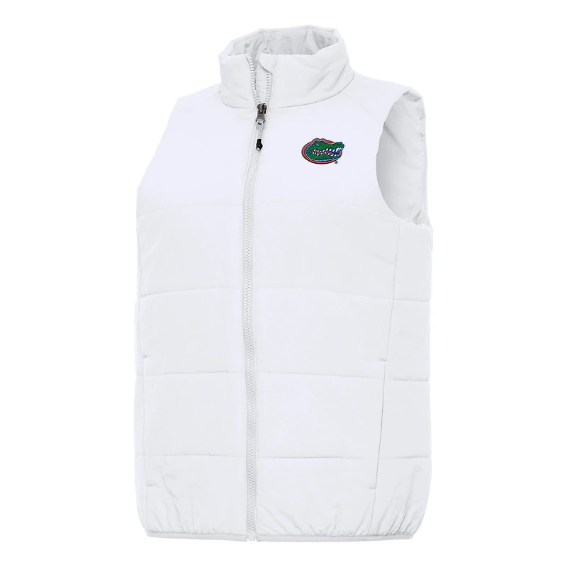 Women's Antigua White Florida Gators Experience Full-Zip Vest