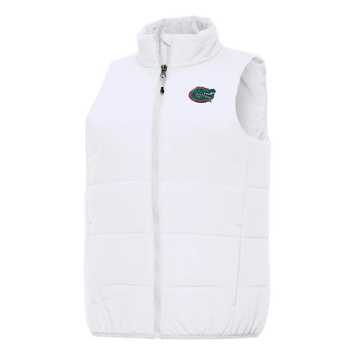 Women's Antigua White Florida Gators Experience Full-Zip Vest