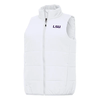 Women's Antigua White LSU Tigers Experience Full-Zip Vest