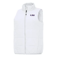 Women's Antigua White LSU Tigers Experience Full-Zip Vest