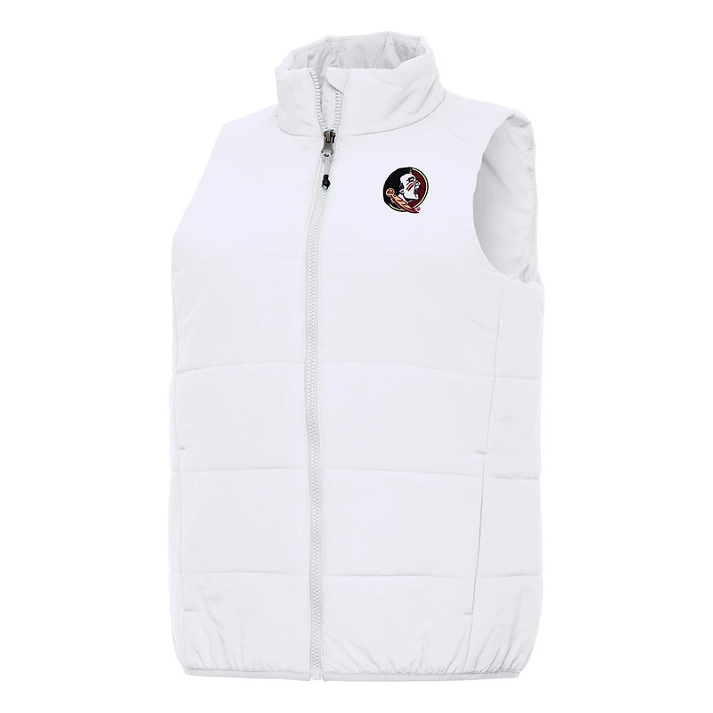Women's Antigua White Florida State Seminoles Experience Full-Zip Vest