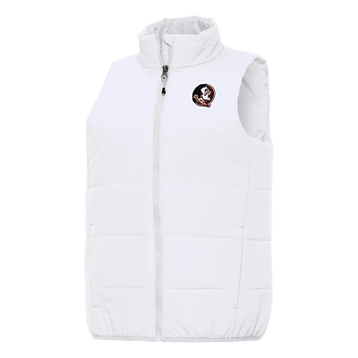 Women's Antigua White Florida State Seminoles Experience Full-Zip Vest