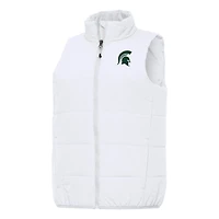 Women's Antigua White Michigan State Spartans Experience Full-Zip Vest