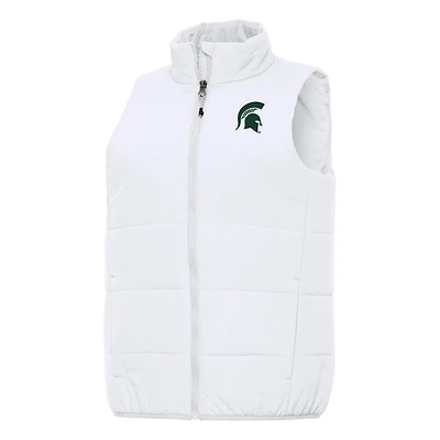 Women's Antigua White Michigan State Spartans Experience Full-Zip Vest