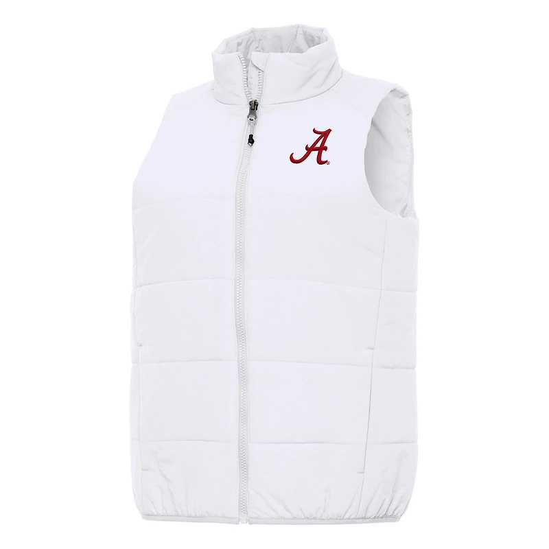 Women's Antigua White Alabama Crimson Tide Experience Full-Zip Vest