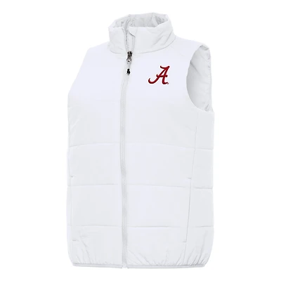 Women's Antigua White Alabama Crimson Tide Experience Full-Zip Vest