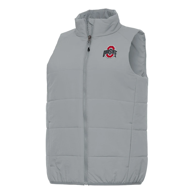 Women's Antigua Gray Ohio State Buckeyes Experience Full-Zip Vest