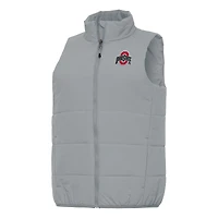 Women's Antigua Gray Ohio State Buckeyes Experience Full-Zip Vest