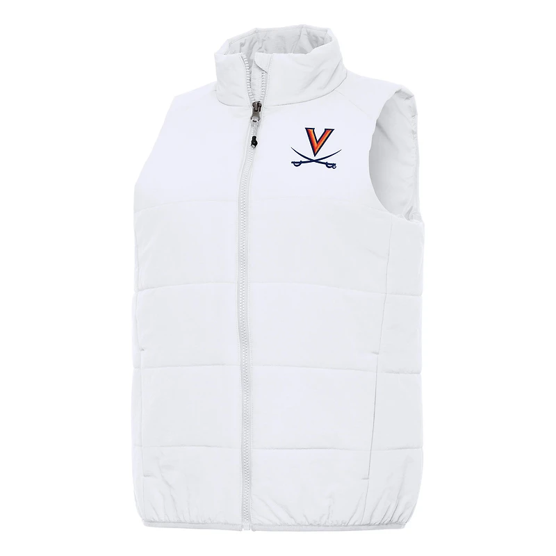 Women's Antigua White Virginia Cavaliers Experience Full-Zip Vest