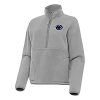 Women's Antigua Gray Penn State Nittany Lions Figure Half-Zip Pullover Sweatshirt